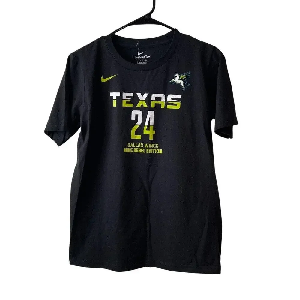 NWT Nike Boys Black Dallas Texas Wings WNBA 24 Ogunbowale T-Shirt Youth Large
